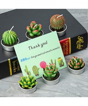 Handmade Delicate Succulent Cactus Candles for Birthday Party Wedding Spa Home Decoration. (6 in Pack) - 6 in Pack - CZ18MCQ5...