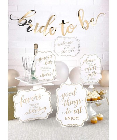 White Gold Bridal Shower Signs and Bunting- 18 - CC1962RR2OL $13.01 Banners & Garlands