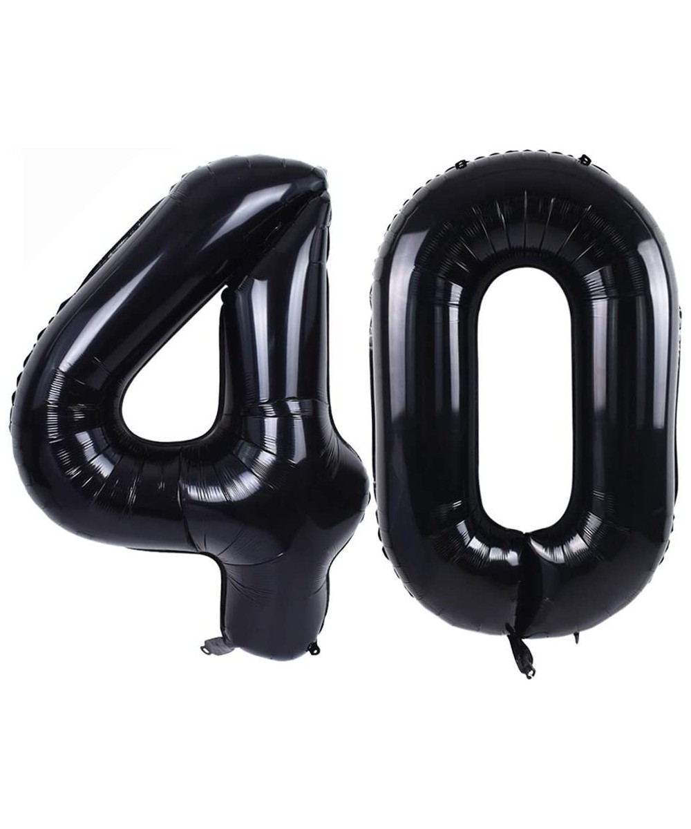 40 Inch Black Large Numbers Balloon Birthday Party Decorations- Foil Mylar Big Number Balloon Digital 40 for 40th Birthday- 4...