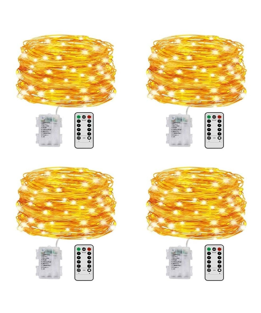 4 Pack 19.6 Ft 60 Led Fairy Lights Battery Operated with Remote Control Timer Waterproof Copper Wire Twinkle String Lights fo...