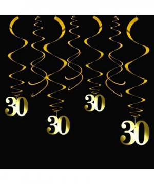 Gold 30 Party Swirl Birthday Decorations-Foil Ceiling Hanging Swirl for 30th Birthday Party Decorations 30th Anniversary - Pa...