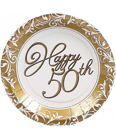 50th Anniversary Dessert Plates for Wedding - Party Supplies - Print Tableware - Print Plates & Bowls - Wedding - 8 Pieces - ...
