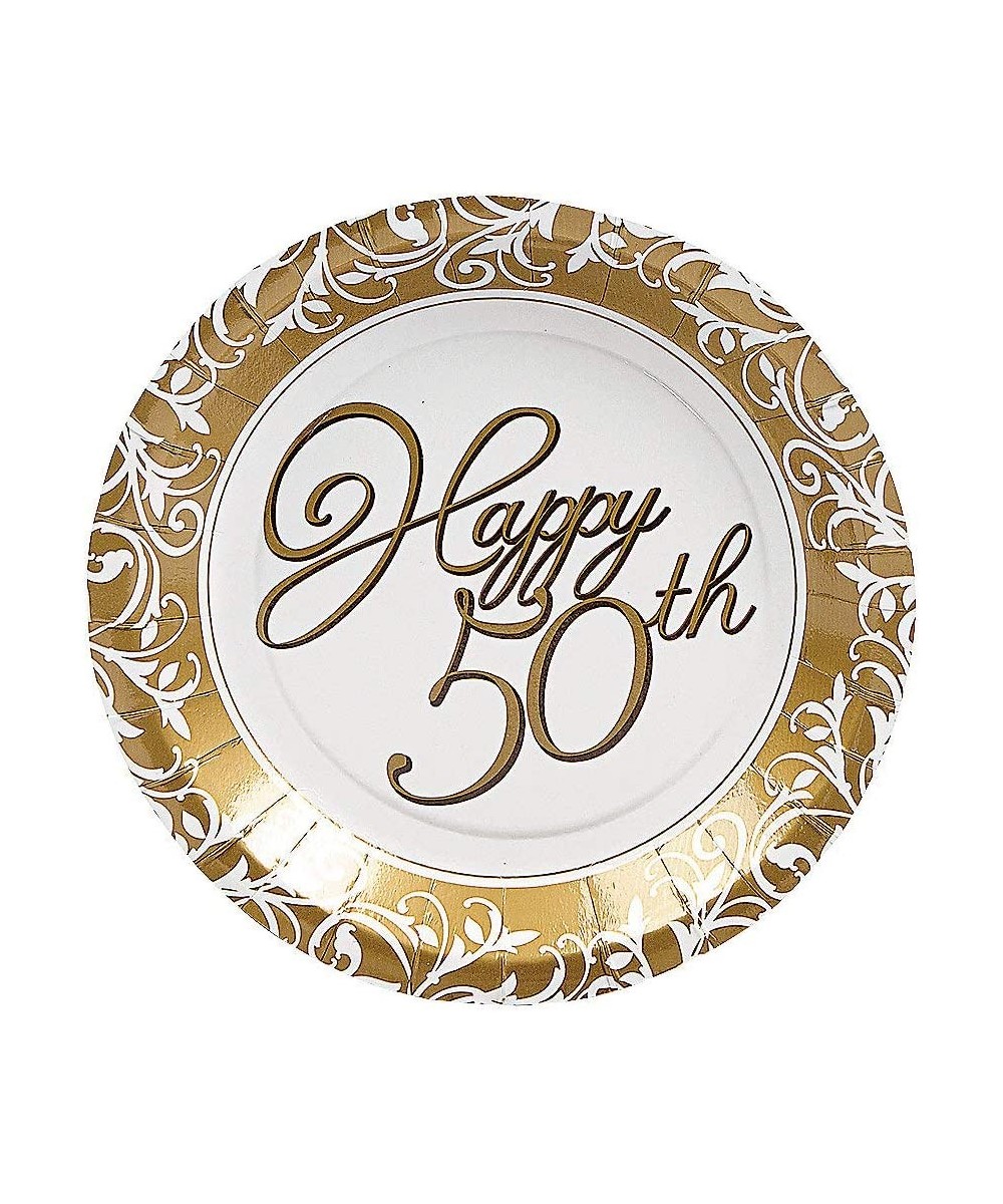 50th Anniversary Dessert Plates for Wedding - Party Supplies - Print Tableware - Print Plates & Bowls - Wedding - 8 Pieces - ...