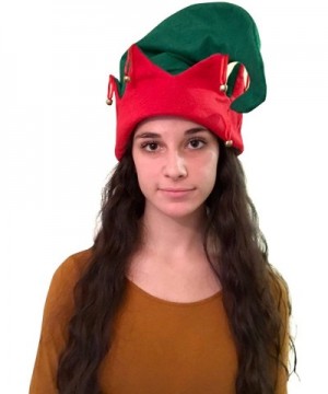 Christmas Elf Hat - Felt Elf Hat with Jingle Bells or Ears - Santa Hats for Adults - Christmas Hats - Green Red - CR11RM261TP...
