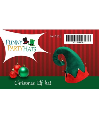 Christmas Elf Hat - Felt Elf Hat with Jingle Bells or Ears - Santa Hats for Adults - Christmas Hats - Green Red - CR11RM261TP...