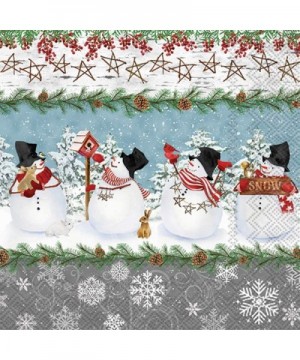 Cocktail Beverage Paper Napkins- 5 x 5-Inches- Snowy Pals - Snowy Pals - CG18WDOW0IM $10.21 Tableware