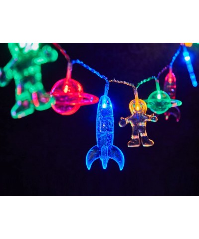 20 LED Children's Room LED String Light Astronaut Spaceship Rocket Pendants Holiday Party Lights Wall Window Nursery or Kids ...