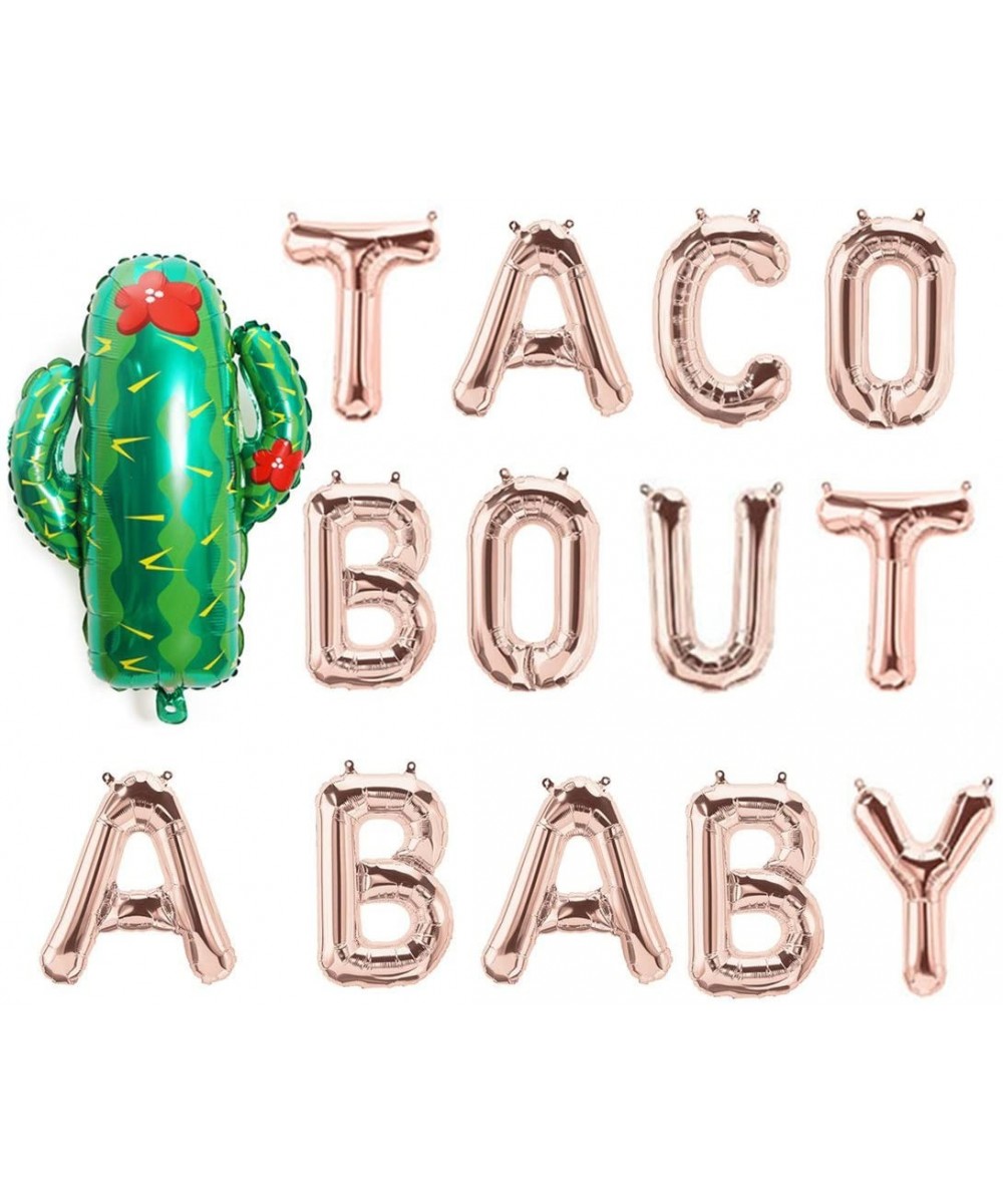 16" Taco Bout A Baby Foil Balloons Letter Balloons-Fiesta Theme Baby Shower-Baby Announcement- Cannot Float- Rose Gold - CO18...