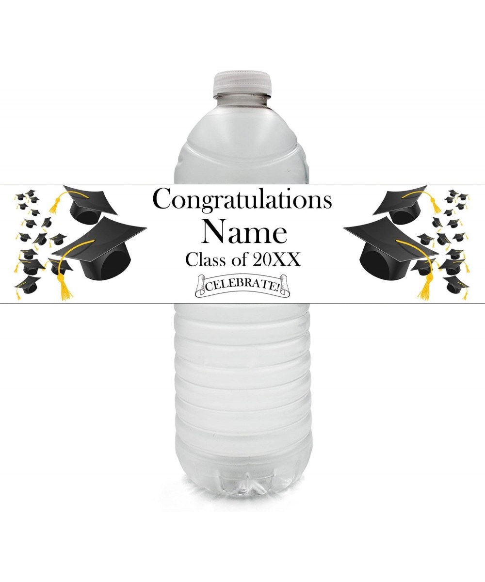 Black Graduation Water Bottle Label (24CT) Customized - CP18DXG6H9Q $16.60 Tableware