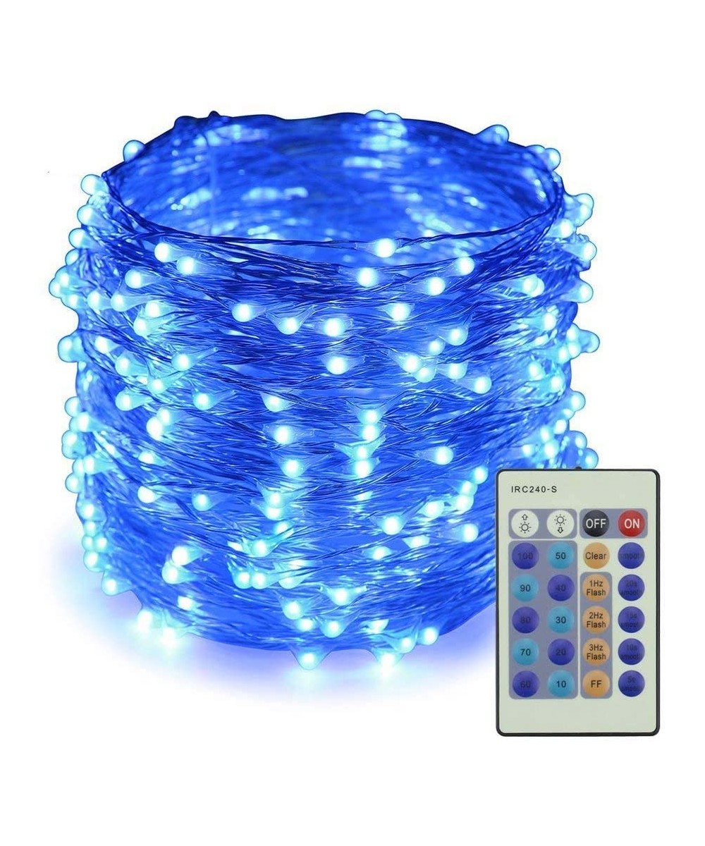 Dimmable LED String Lights-100Ft 300 LEDs Silver Wire Starry String Lights with Remote Control and Adapter for Seasonal Decor...