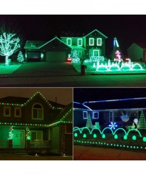 C9 Green St Patricks Day Lights- 16ft 25 LED Faceted String Lights- Connectable 120V UL Certified Christmas Lights- Indoor Ou...