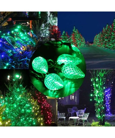 C9 Green St Patricks Day Lights- 16ft 25 LED Faceted String Lights- Connectable 120V UL Certified Christmas Lights- Indoor Ou...