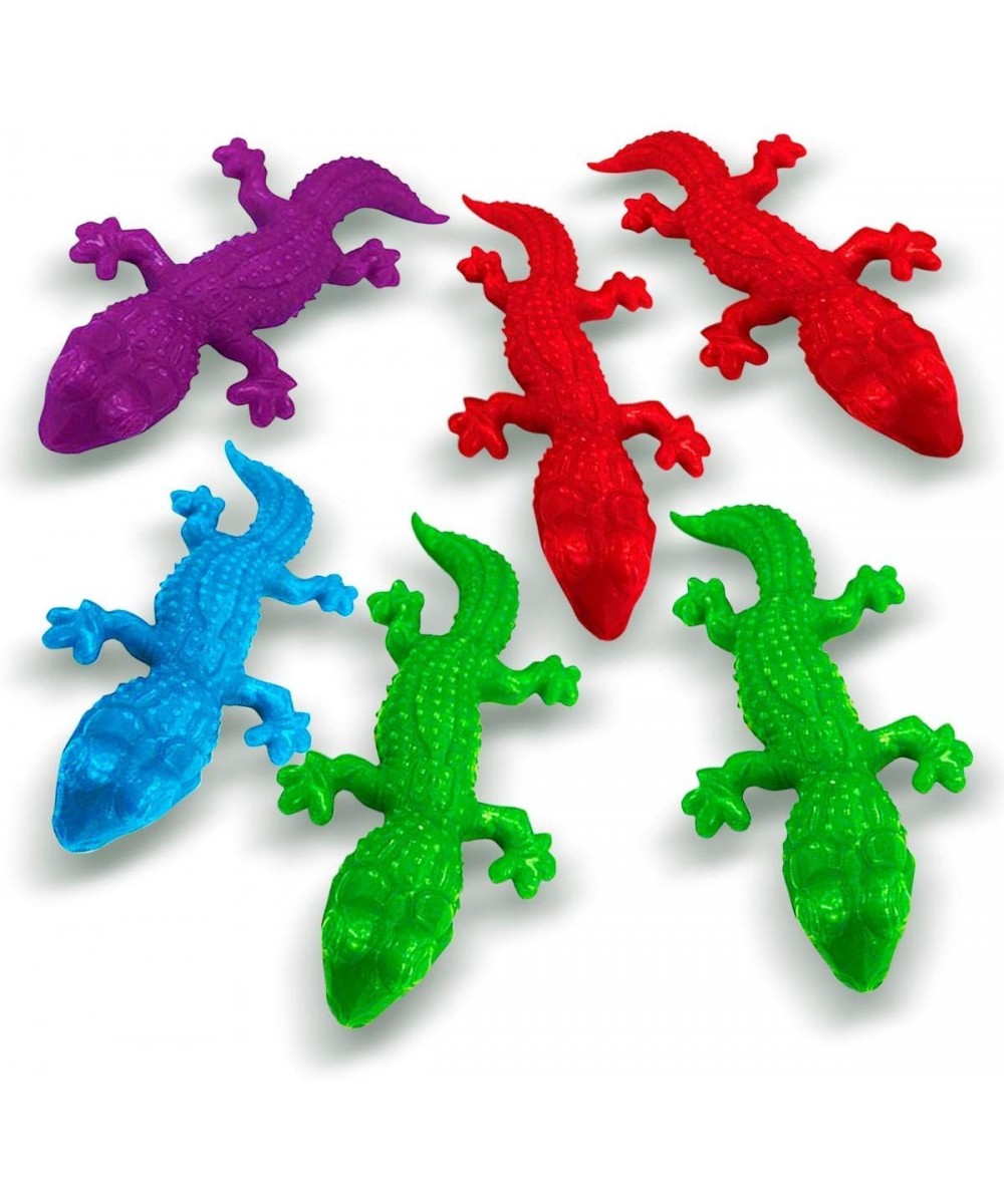 Stretchy Sticky Lizards - 6 Pack - 6 Inch Colored- Elastic and Sticky Reptile - for Party Favors and Supplies- Stress and Anx...