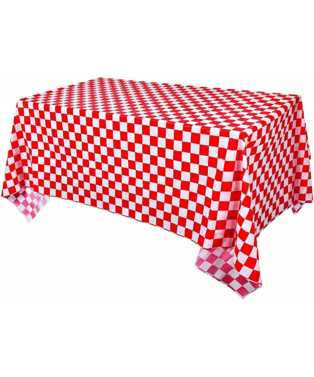 3-Pack Checkered Plastic Tablecloth for Parties 54" x 108" Red and White - Red - CU18I05YZMC $6.89 Tablecovers