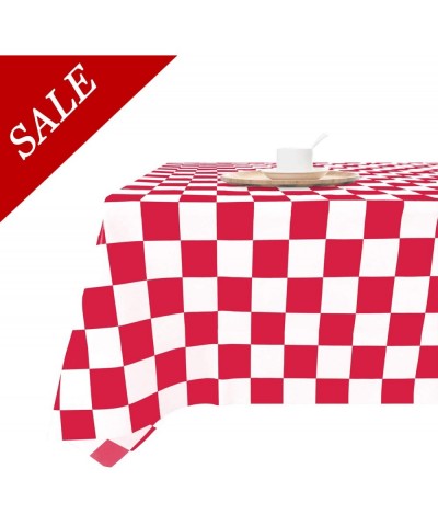 3-Pack Checkered Plastic Tablecloth for Parties 54" x 108" Red and White - Red - CU18I05YZMC $6.89 Tablecovers