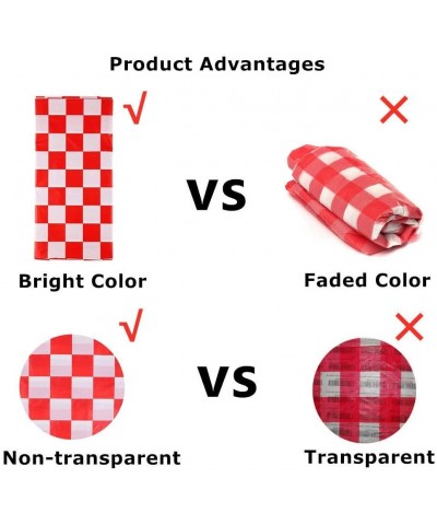 3-Pack Checkered Plastic Tablecloth for Parties 54" x 108" Red and White - Red - CU18I05YZMC $6.89 Tablecovers
