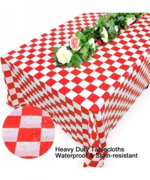 3-Pack Checkered Plastic Tablecloth for Parties 54" x 108" Red and White - Red - CU18I05YZMC $6.89 Tablecovers