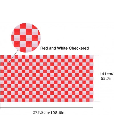 3-Pack Checkered Plastic Tablecloth for Parties 54" x 108" Red and White - Red - CU18I05YZMC $6.89 Tablecovers