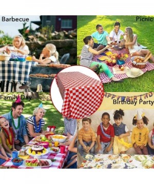 3-Pack Checkered Plastic Tablecloth for Parties 54" x 108" Red and White - Red - CU18I05YZMC $6.89 Tablecovers