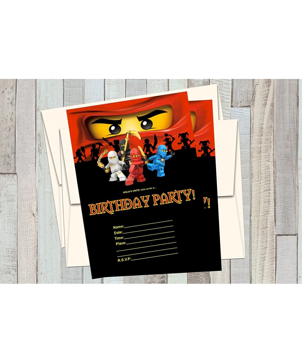 12 NINJAGO Birthday Invitations (12 5x7in Cards- 12 matching white envelopes) - C512N81JVC3 $15.22 Invitations