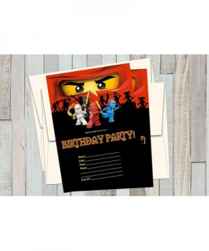 12 NINJAGO Birthday Invitations (12 5x7in Cards- 12 matching white envelopes) - C512N81JVC3 $15.22 Invitations