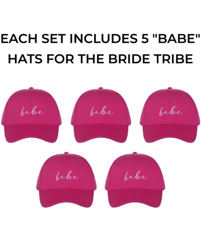 Bride Tribe Hats I 6 Pack I 1 Bride Hat 5 Babe Hats I Bachelorette Hats Pink - Pink - CO193YHTSTU $23.67 Hats