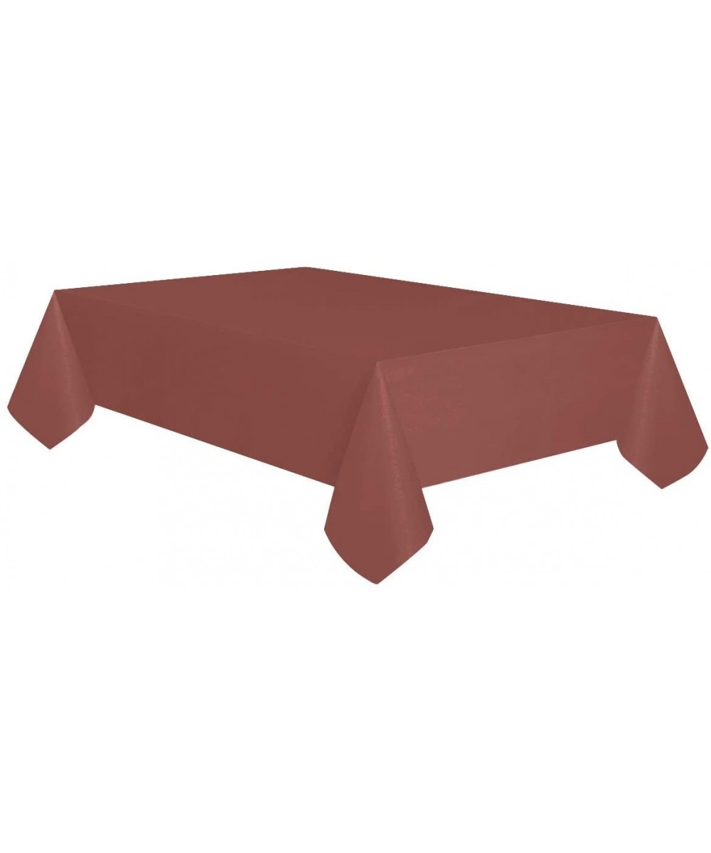12-Pack Premium Plastic Table Cover Medium Weight Disposable Tablecloth-12PK 54"x108"-Brown-TC58216 - Brown - C5195EHIWAA $12...