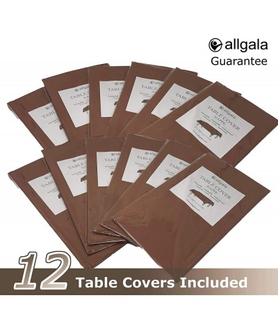 12-Pack Premium Plastic Table Cover Medium Weight Disposable Tablecloth-12PK 54"x108"-Brown-TC58216 - Brown - C5195EHIWAA $12...