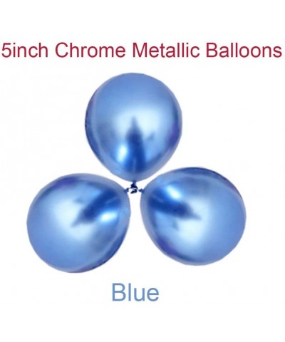 Chrome Balloons 5 inch 100 Pcs Blue Latex Metallic Balloons Thicken Helium Shiny Balloons for Weddings Birthdays Baby Shower ...