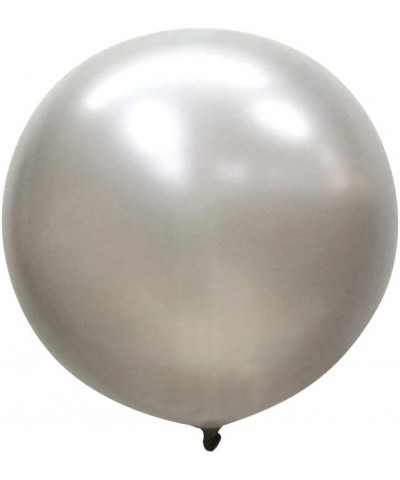 36 Inch Giant Latex Balloons- Pearl Silver Round Balloons for Birthdays Weddings Receptions Festival Party Decoration- Pack o...