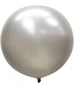 36 Inch Giant Latex Balloons- Pearl Silver Round Balloons for Birthdays Weddings Receptions Festival Party Decoration- Pack o...