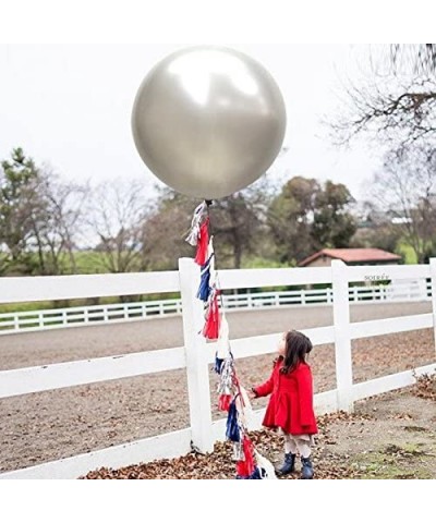 36 Inch Giant Latex Balloons- Pearl Silver Round Balloons for Birthdays Weddings Receptions Festival Party Decoration- Pack o...