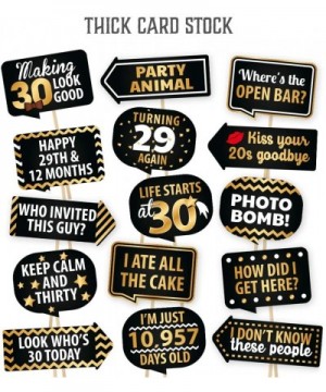 30th Birthday Photo Booth Props - European Made Black And Gold Dirty 30 Birthday Decorations - Easy To Assemble 30th Birthday...