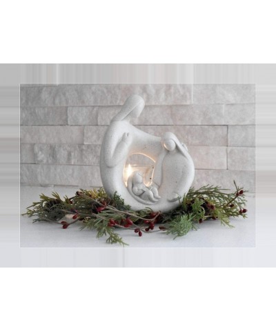 Christmas Nativity Set Statue Figurine with LED Tealight Candle Holder for Unique Decoration Gift Present for Holidays - C418...