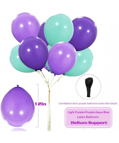 Mermaid Balloons 40 Pack- 12 Inch Light Dark Purple Seafoam Blue Latex Balloons with Confetti Balloon for Mermaid Party Decor...