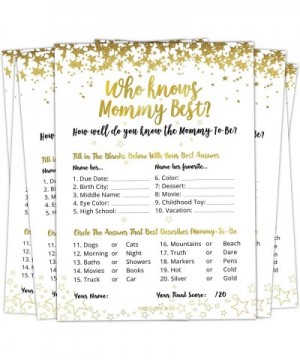 30 Who Knows Mommy Best Baby Shower Game - Gold Baby Shower Games to Play for Girls- Boys- Coed Shower- Party and Baby Sprink...