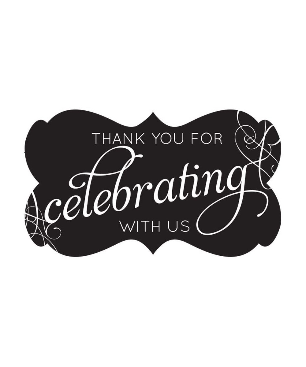 Fancy Frame Thank You Stickers Wedding Favors Set of 54 (Black) - Black - C818OXD7GXD $6.42 Favors