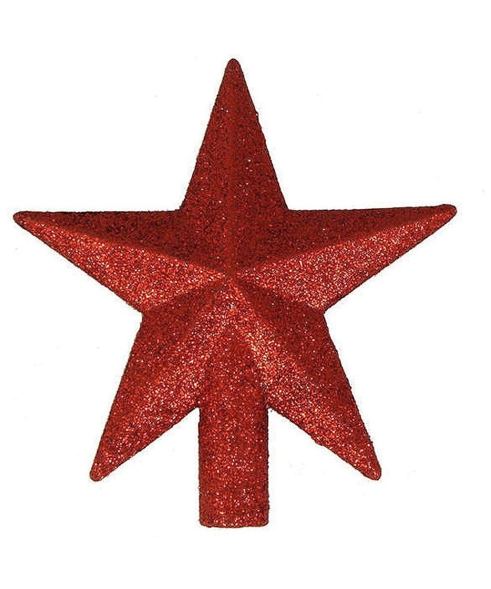 4" Petite Treasures Red Glittered Mini Star Christmas Tree Topper - Unlit - CH117PUAQET $7.02 Tree Toppers