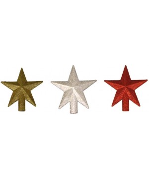 4" Petite Treasures Red Glittered Mini Star Christmas Tree Topper - Unlit - CH117PUAQET $7.02 Tree Toppers