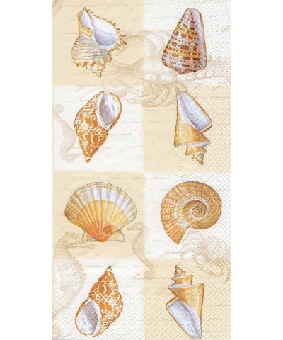 16 Count Boston International 3-Ply Paper Guest Towel Napkins- Cream Sounds of The Sea - Cream Sounds of the Sea - CA11K1WE3C...