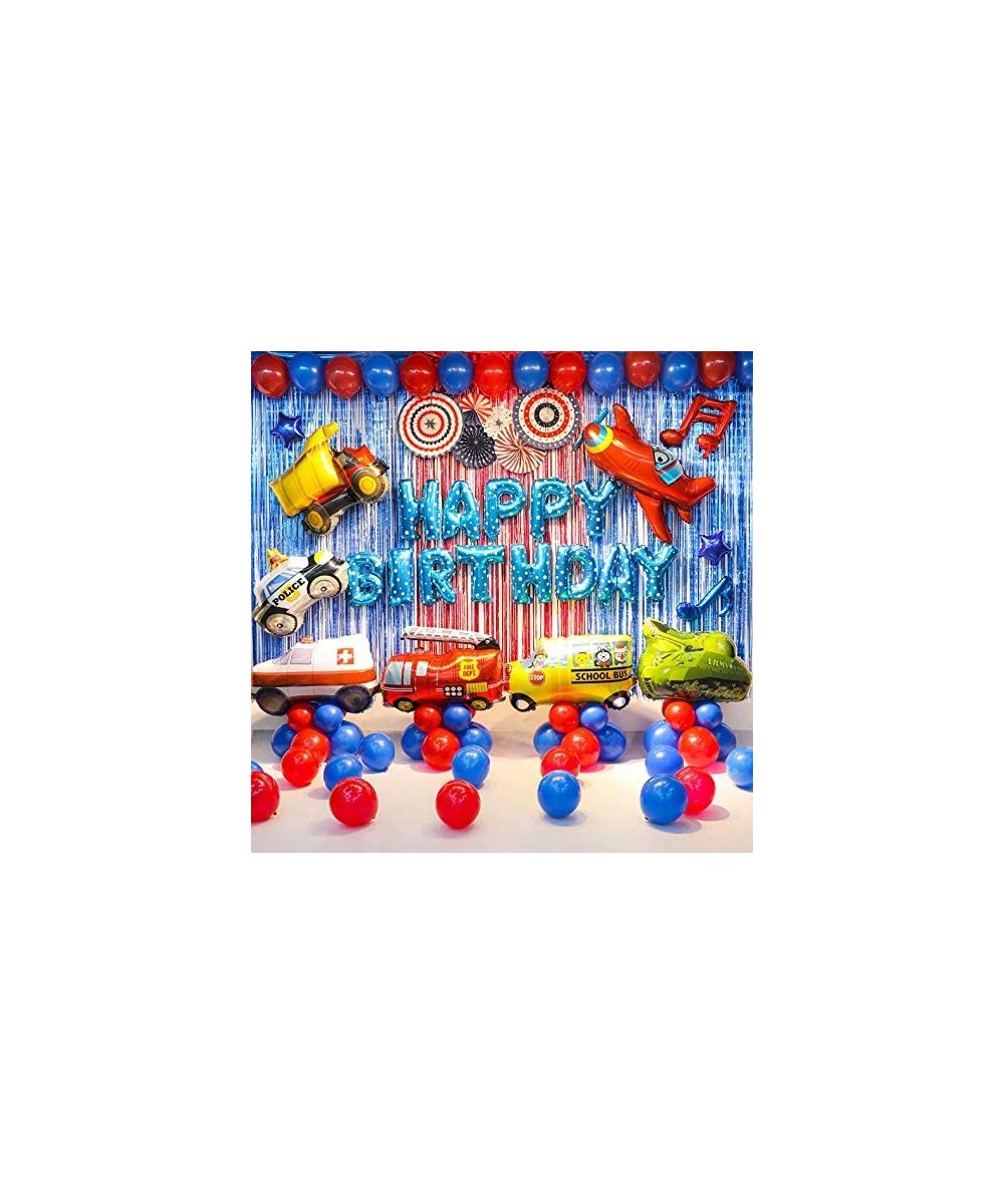 Transportation Party Supplies Vehicle Balloons Set(Truck Ambulance Police Car School Bus Fire Truck Tank Jet Balloons) Birthd...