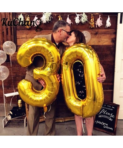 40 Inch Gold 3 0 Number Balloons Giant Jumbo Number 30 Foil Mylar Balloons for 30th Birthday Party Supplies 30 Anniversary Ev...