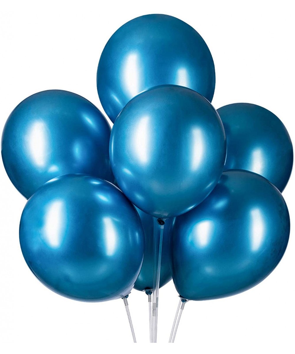 12 Inch Blue Metallic Chrome Balloons Latex Helium Party Balloon-Pack of 25 - 12 Inch-metallic Blue - CU1906S5DOT $7.72 Balloons