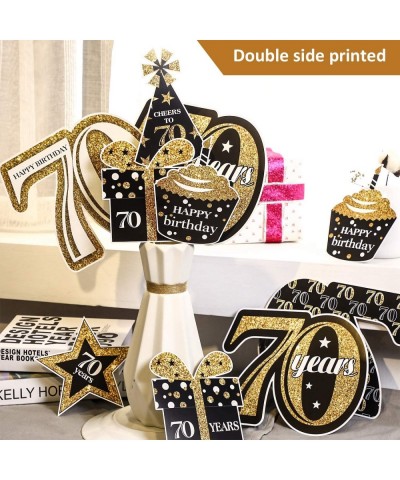 Birthday Party Decoration Set Golden Birthday Party Centerpiece Sticks Glitter Table Toppers Party Supplies- 24 Pack (70th Bi...