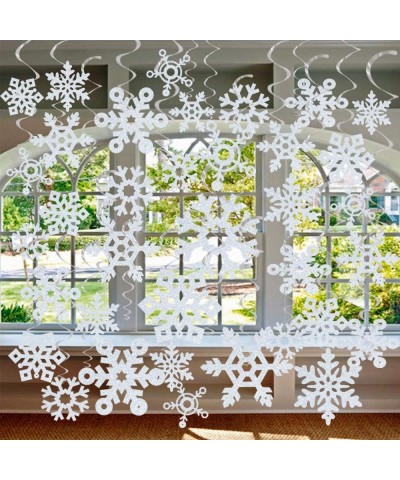 36 Pcs Snowflake Hanging Swirls for New Year Christmas Winter Party Decorations - C918I83GTWM $8.17 Banners & Garlands