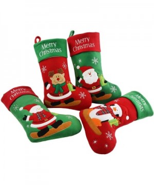 4 PCS Rustic Christmas Stockings Vintage Xmas Holiday Party Home Decorations Gifts- 20" - Style1 - CZ18SM3RYWS $24.96 Stockin...