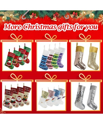 4 PCS Rustic Christmas Stockings Vintage Xmas Holiday Party Home Decorations Gifts- 20" - Style1 - CZ18SM3RYWS $24.96 Stockin...