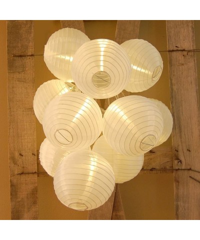 10 Count Battery Operated String Light with 6" Nylon Lanterns- White - White - CM180GXUC30 $19.70 Indoor String Lights