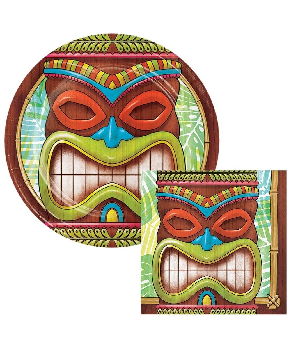 Tribal Tiki Totem Dessert Plates & Napkins Party Kit for 8 - Tiki Time Dessert - CR180A9G969 $8.91 Tableware