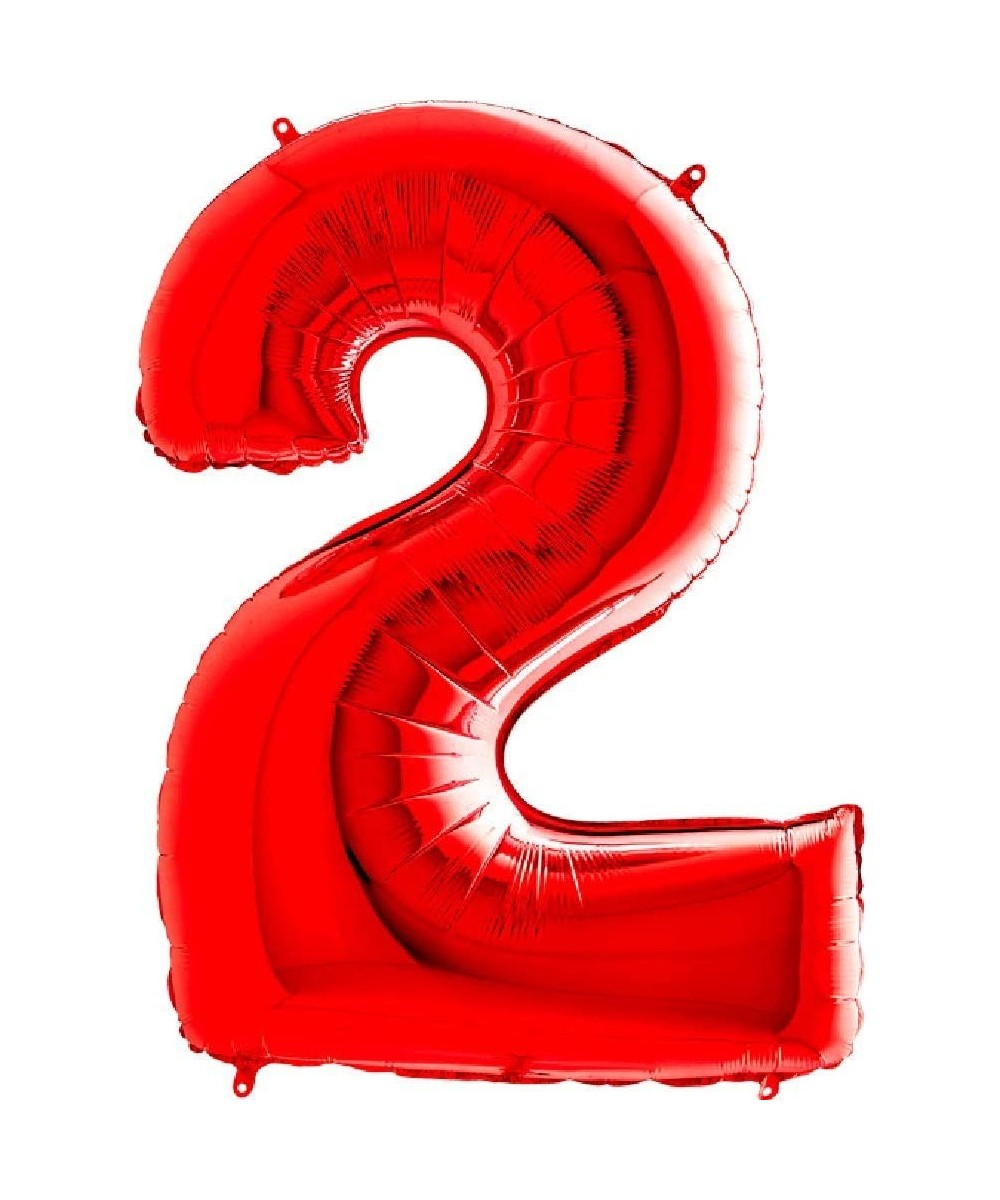 40" Foil Number Balloon - Party Decorations - Assorted Colours & Numbers (Red- Number 2) - Red - CQ18ODAGQME $14.12 Balloons